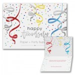 Logo Printed Happy Anniversary Streamers Front Imprint Card