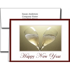 Logo Branded New Year Greeting Cards w/Imprinted Envelopes (5"x7")  Logo Branded New Year Greeting Cards w/Imprinted Envelopes (5"x7")