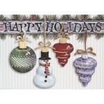 Classic-Hanging Ornaments Holiday Greeting Card with Logo