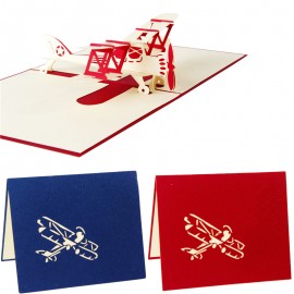 Airplane Shape 3D Pop Up Greeting Card with Logo