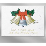 Personalized Bells Floral Seed Paper Holiday Card w/o Inside Message