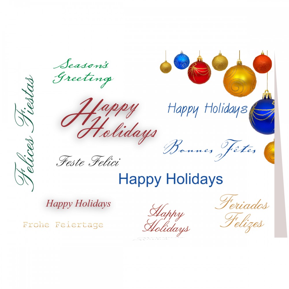 Promotional Corner Ornaments Happy Holiday Greeting Card