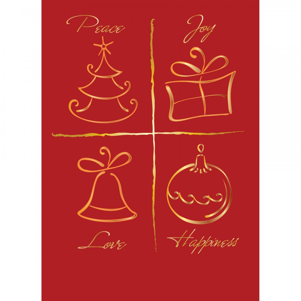 Gold Four Corner Designs Greeting Card with Logo