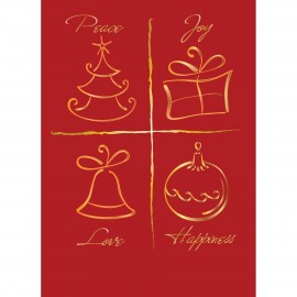 Gold Four Corner Designs Greeting Card with Logo