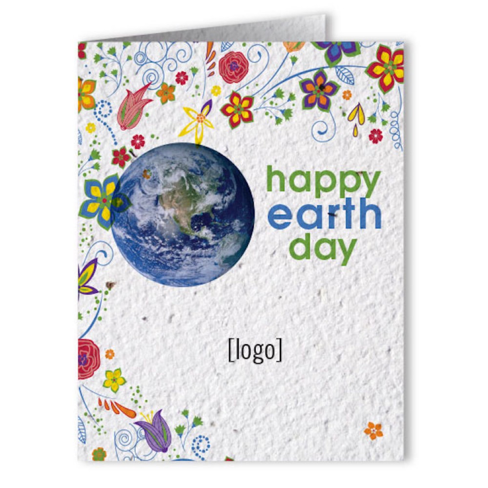 Promotional Plantable Earth Day Seed Paper Greeting Card - Design I