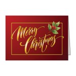 Christmas Holly Holiday Greeting Card with Logo