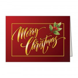 Christmas Holly Holiday Greeting Card with Logo