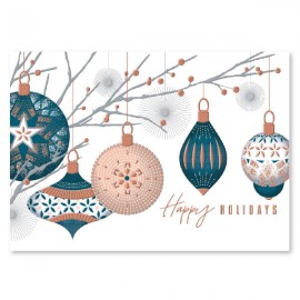 Copper Ornaments Holiday Card with Logo  Copper Ornaments Holiday Card with Logo