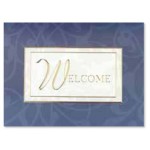 Blue Welcome Card with Logo
