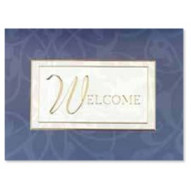 Blue Welcome Card with Logo