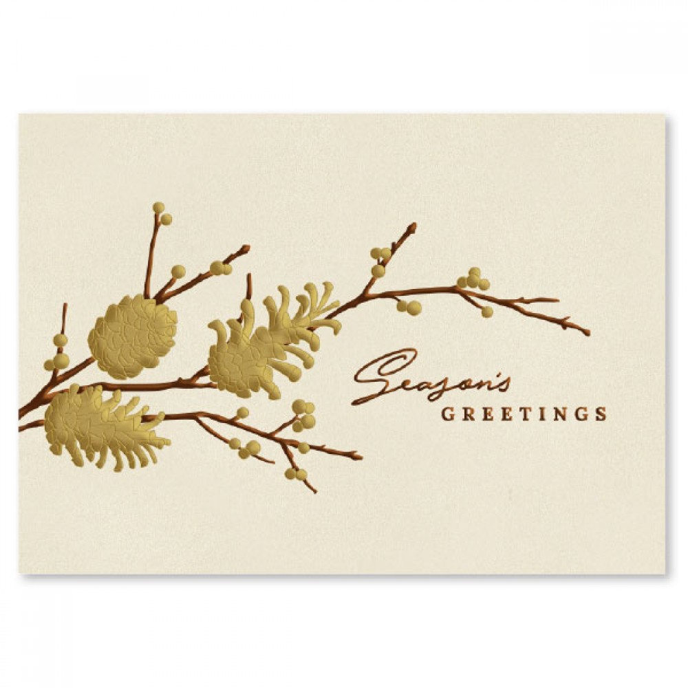 Custom Gold Winter Greetings Holiday Card