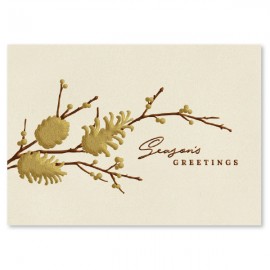 Gold Winter Greetings Holiday Card with Logo  Gold Winter Greetings Holiday Card with Logo
