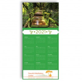 Promotional Z-Fold Personalized Greeting Calendar - Mossy Bridge