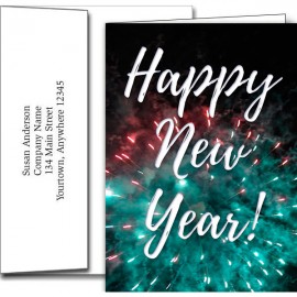 Logo Branded New Year Greeting Cards w/Imprinted Envelopes (5"x7")