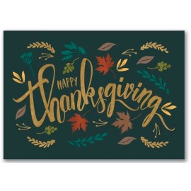 Customized Leaves Aplenty Thanksgiving Card