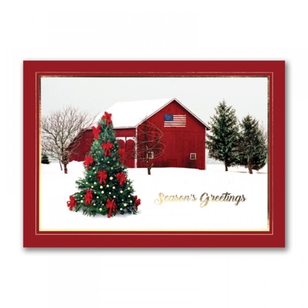 Serene Winter Holiday Card Custom Imprinted Serene Winter Holiday Card Custom Imprinted