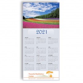 Z-Fold Personalized Greeting Calendar - Flower Meadow with Logo  Z-Fold Personalized Greeting Calendar - Flower Meadow with Logo