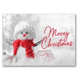 Logo Branded Snowy Greeting Economy Holiday Card