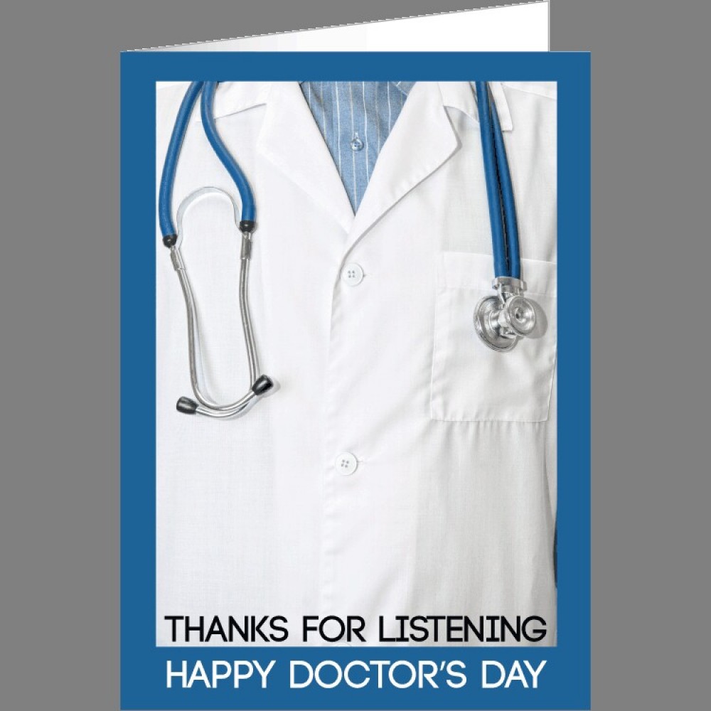 Happy Doctors Day / Thanks for Listening Greeting Card with Logo