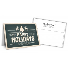 5" x 7" Holiday Greeting Cards w/ Imprinted Envelopes - Happy Holidays with Logo  5" x 7" Holiday Greeting Cards w/ Imprinted Envelopes - Happy Holidays with Logo