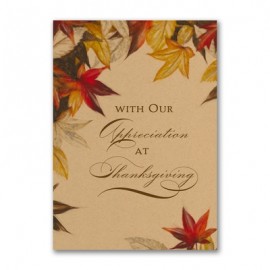 Autumn Maple Leaves Thanksgiving Card Branded