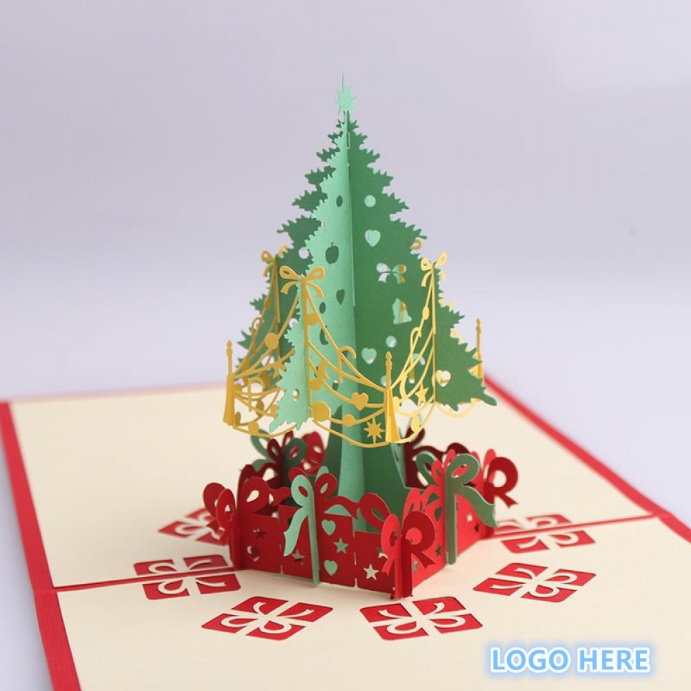 3D Christmas Tree Greeting Cards with Logo