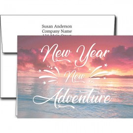 Logo Branded New Year Greeting Cards w/Imprinted Envelopes (5"x7")