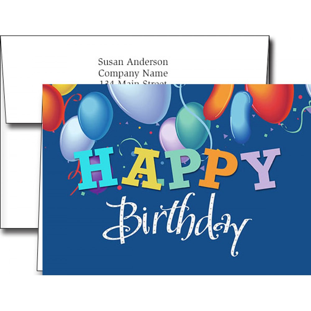 Birthday Greeting Cards w/Imprinted Envelopes with Logo