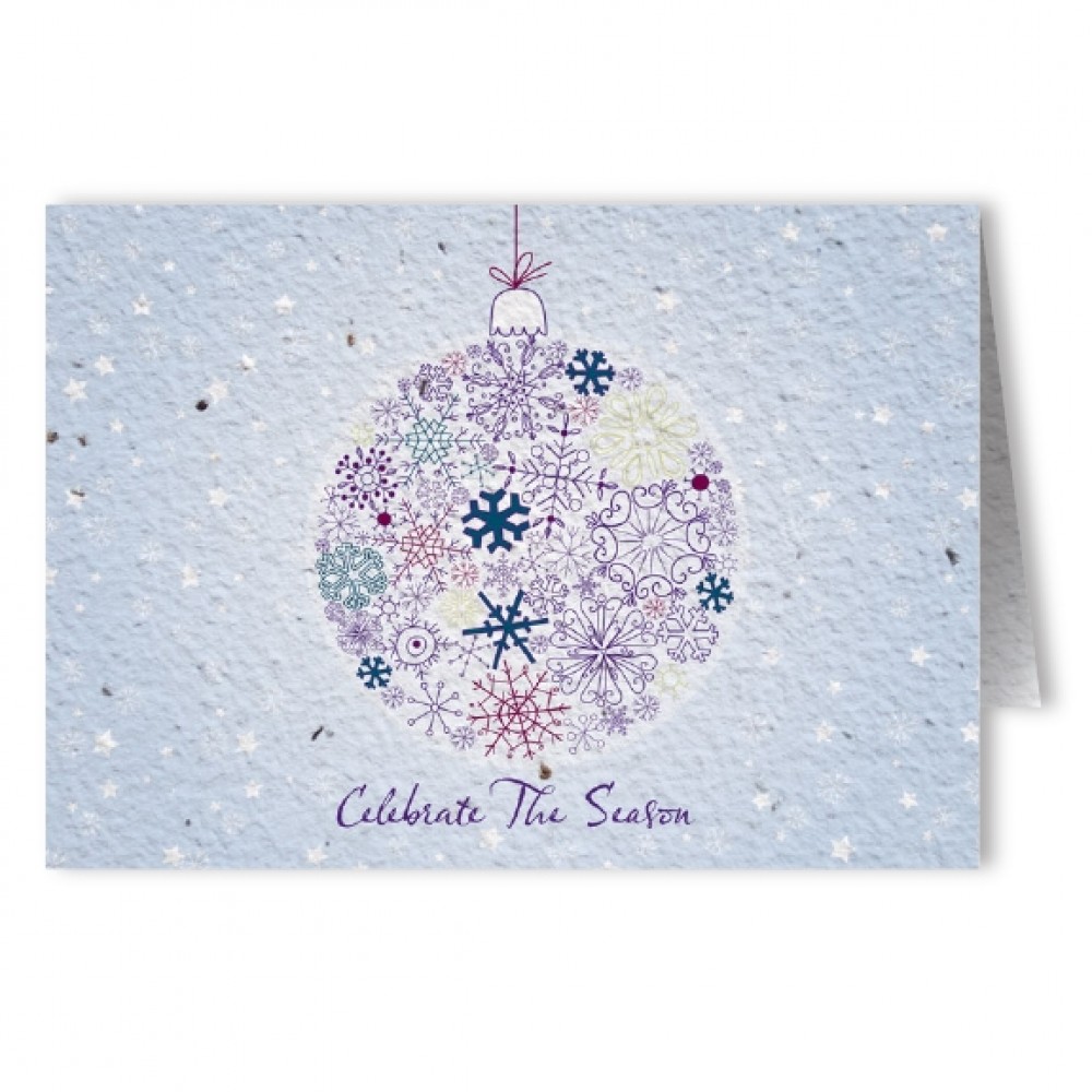Plantable Seed Paper Holiday Greeting Card - Design S with Logo