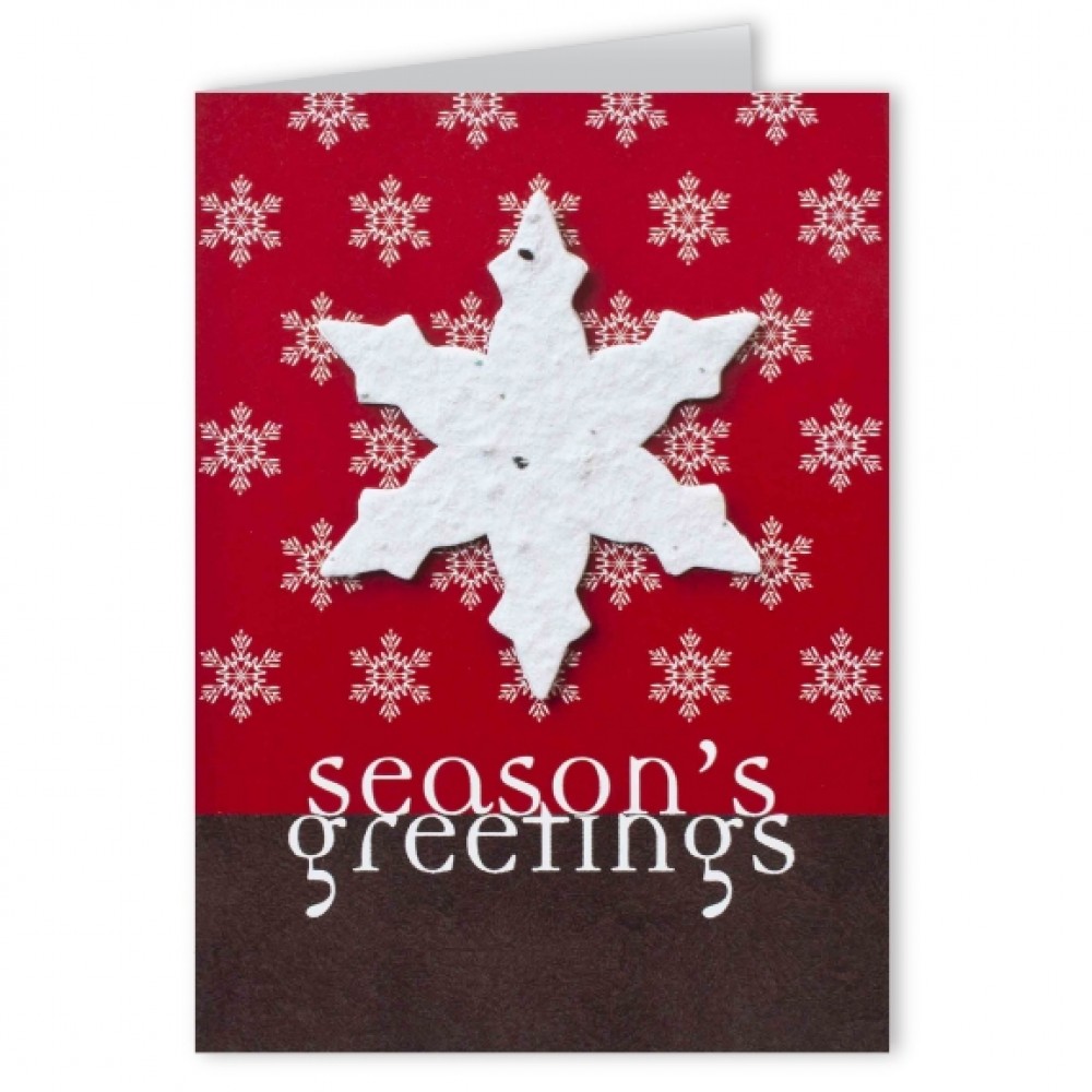 Seed Paper Shape Holiday Greeting Card - Design B with Logo