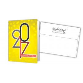 5" x 7" Holiday Greeting Cards w/ Imprinted Envelopes - Happy New Years with Logo