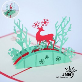 Custom Christmas Deer Pop-Up Cards for Occasions