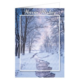 Snowy Stream Greeting Card with Logo