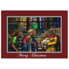 Merry Christmas Stained Glass Greeting Card with Logo