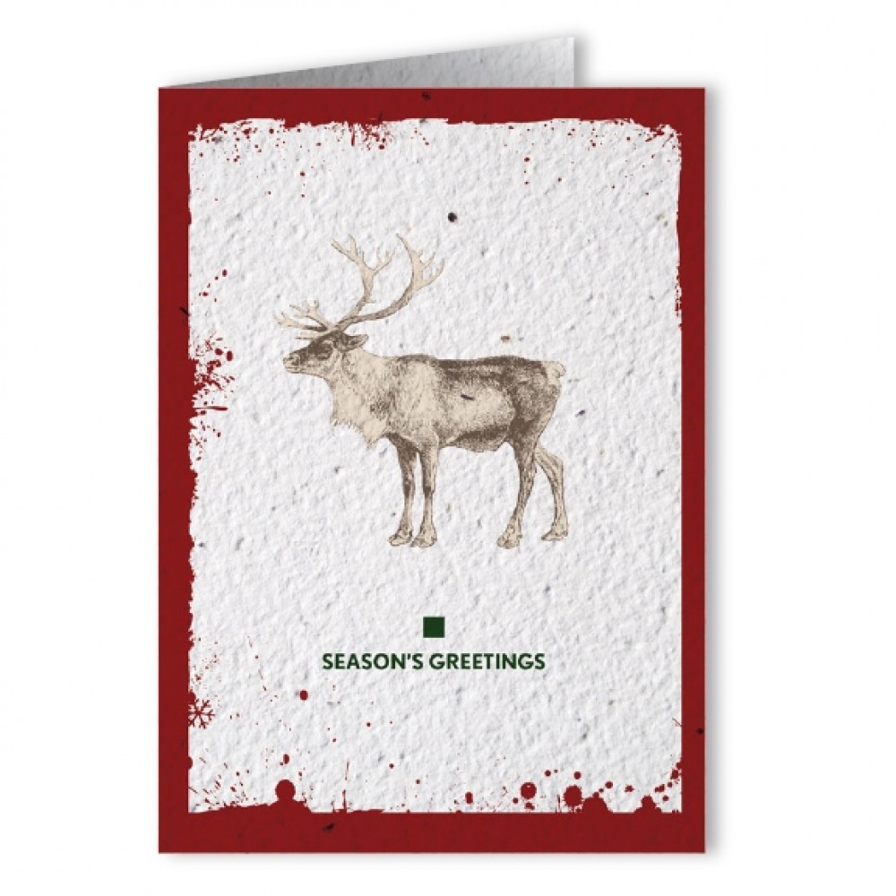 Plantable Seed Paper Holiday Greeting Card - Design J with Logo