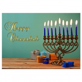 Happy Chanukah/Menorah Greeting Card with Logo  Happy Chanukah/Menorah Greeting Card with Logo