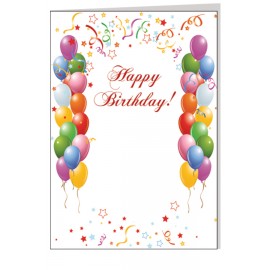 Balloon Edge Birthday Greeting Card with Free Song Download with Logo