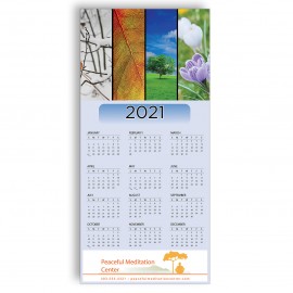 Z-Fold Personalized Greeting Calendar - Four Seasons Trees with Logo