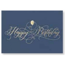 Navy & Gold Birthday Card with Logo