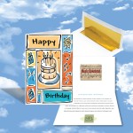 Cloud Nine Birthday Music Download Greeting Card w/ Birthday Cake On Front with Logo