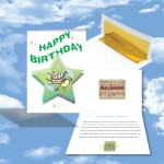 Custom Cloud Nine Birthday Music Download Greeting Card w/ Happy Birthday Star