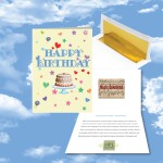 Promotional Cloud Nine Birthday Music Download Greeting Card w/ Happy Birthday With Cake & Stars