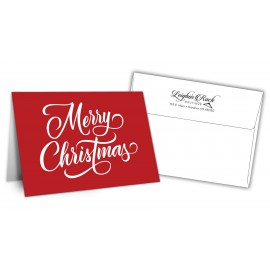 Personalized 5" x 7" Holiday Greeting Cards w/ Imprinted Envelopes - Merry Christmas