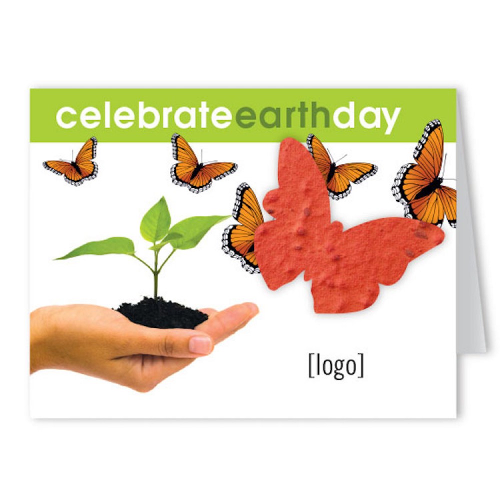 Earth Day Design Seed Paper Greeting Card - Design G with Logo