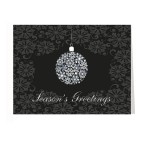 Snowflake Ornament on Black Greeting Card with Logo