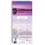 Logo Branded Z-Fold Personalized Greeting Calendar - Purple Lakes