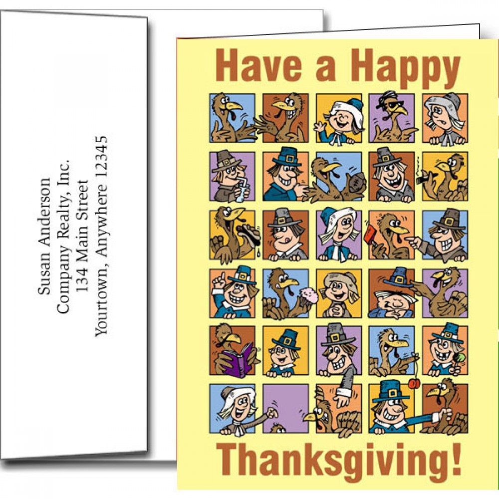 Promotional Thanksgiving Greeting Cards w/Imprinted Envelopes