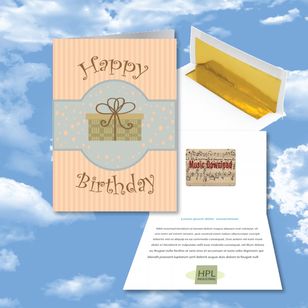 Custom Cloud Nine Birthday Music Download Greeting Card w/ Happy Birthday Gift