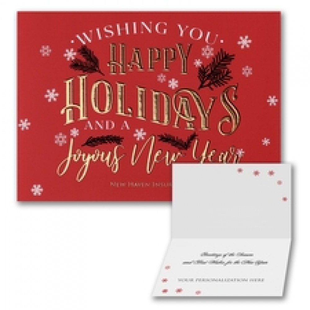 Joyful Holidays Holiday Card Logo Printed Joyful Holidays Holiday Card Logo Printed