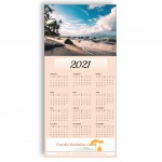 Promotional Z-Fold Personalized Greeting Calendar - Beach Scene